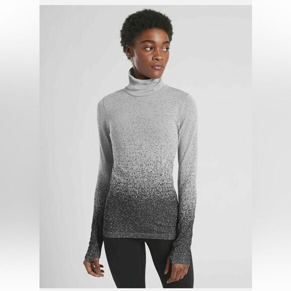 ATHLETA Flurry Blizzard Gradient Turtleneck Top. # 63182
BLACK/HEAT GREY size M - Picture 1 of 10